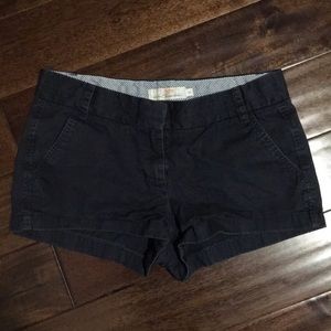 Navy J Crew Chino Shorts, size 6